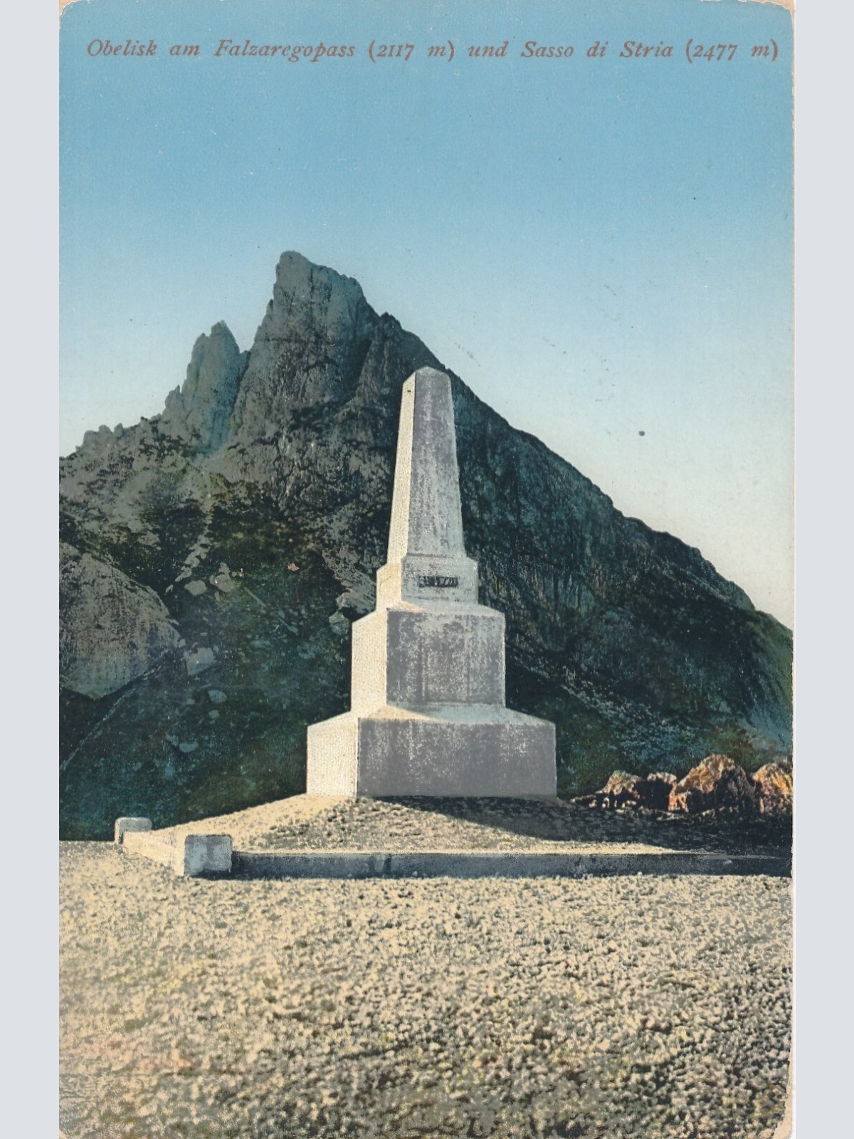 AK Obelisk am Falzaregopass Italien (7749)