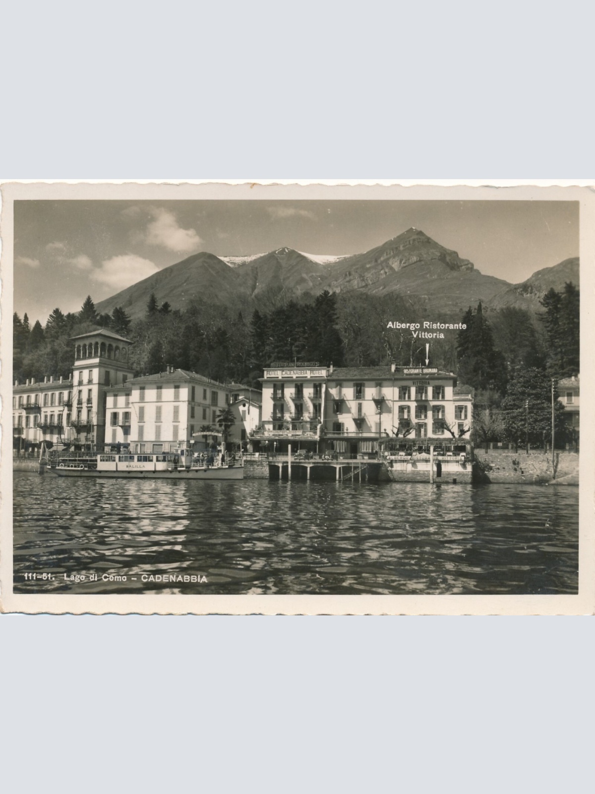 AK aus Lago di Como Cadenabbia mit Hotel Cadenabbia Italien (7757)