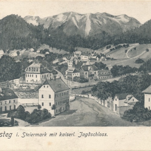 AK aus Mürzsteg mit Kaiserlichen Jagdschloss Steiermark (7148)