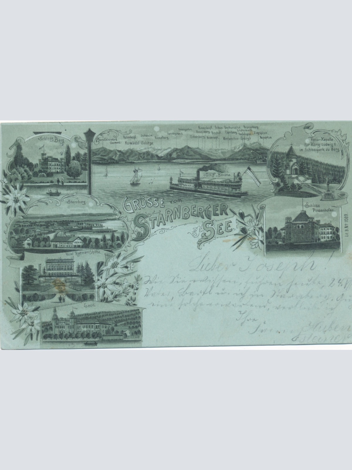 Mondschein - Karte grüsse vom Starnberger See Bayern (7580)
