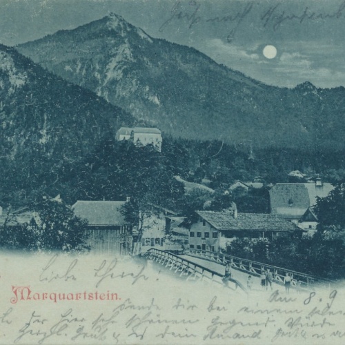 Mondschein - Karte gruss aus Marquartstein Bayern (7577)
