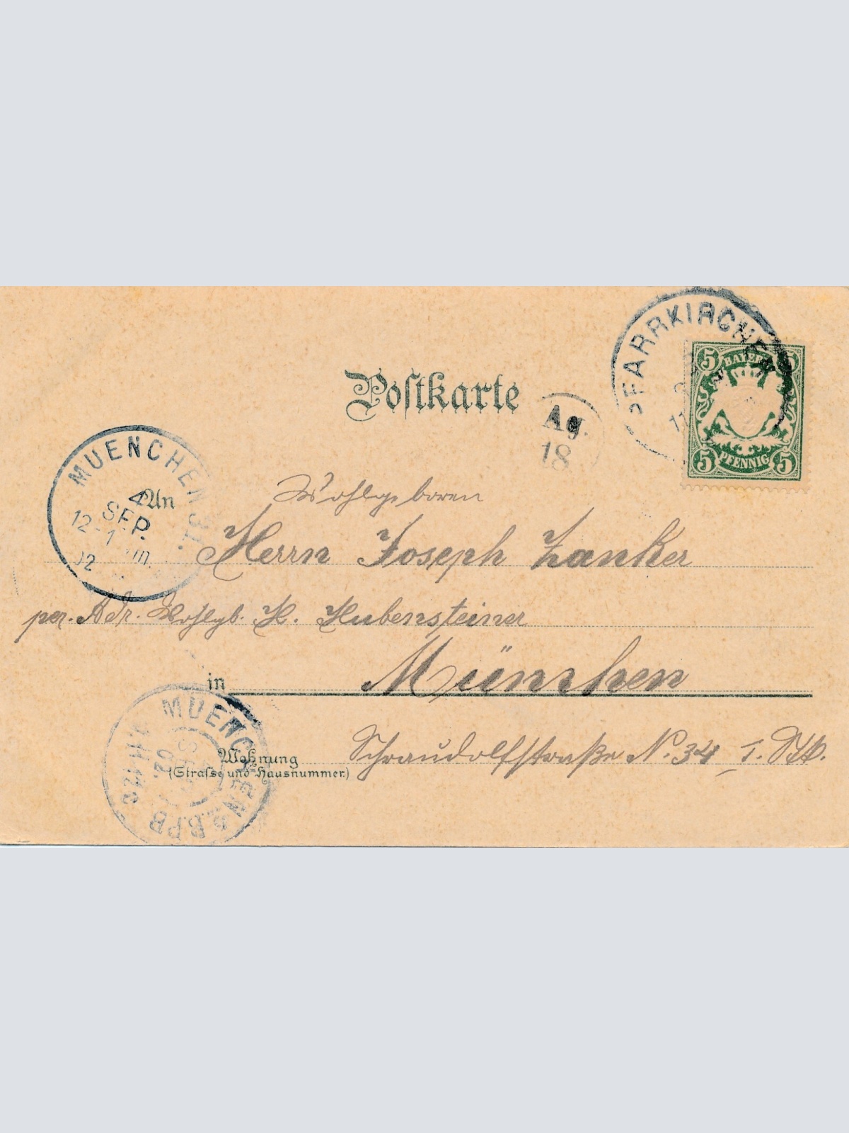 Mondschein - Karte gruss aus Pfarrkirchen Bayern (7578)