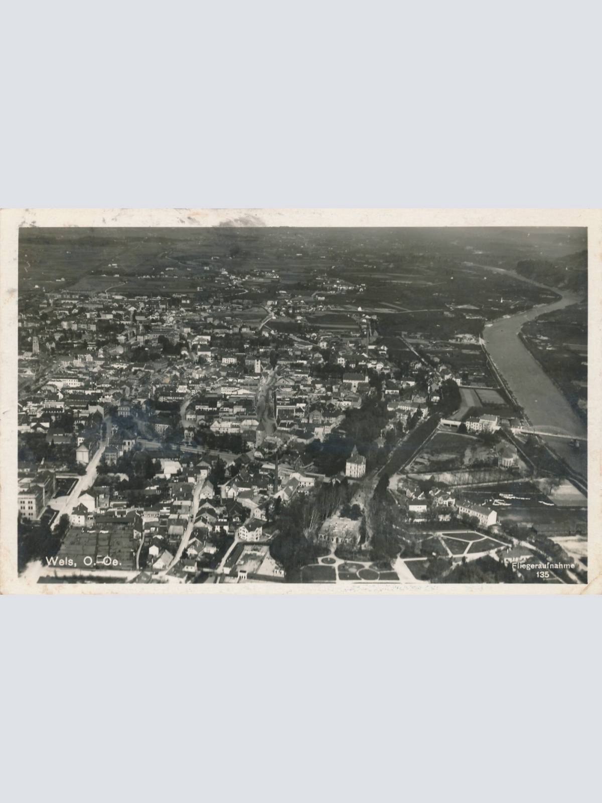 AK aus Wels Fliegeraufnahme 135 Oberösterreich (7602)