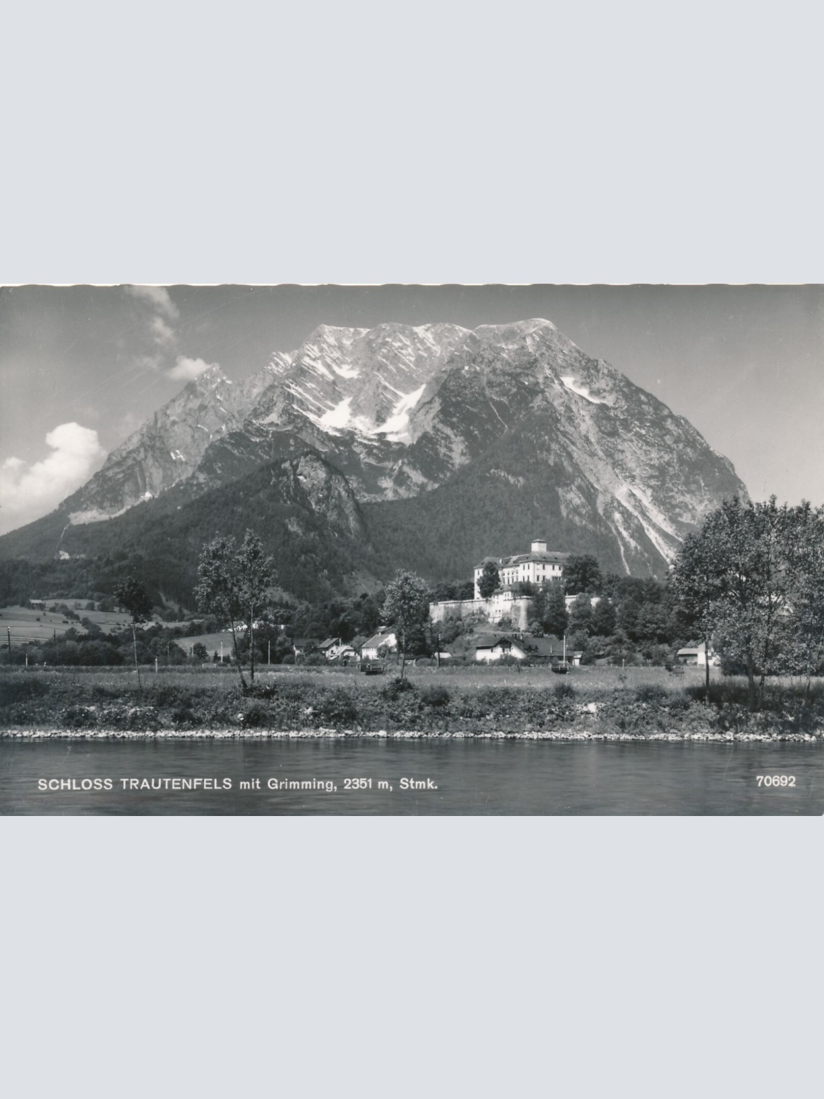 AK vom Schloss Trautenfels mit Grimming Steiermark (7523)