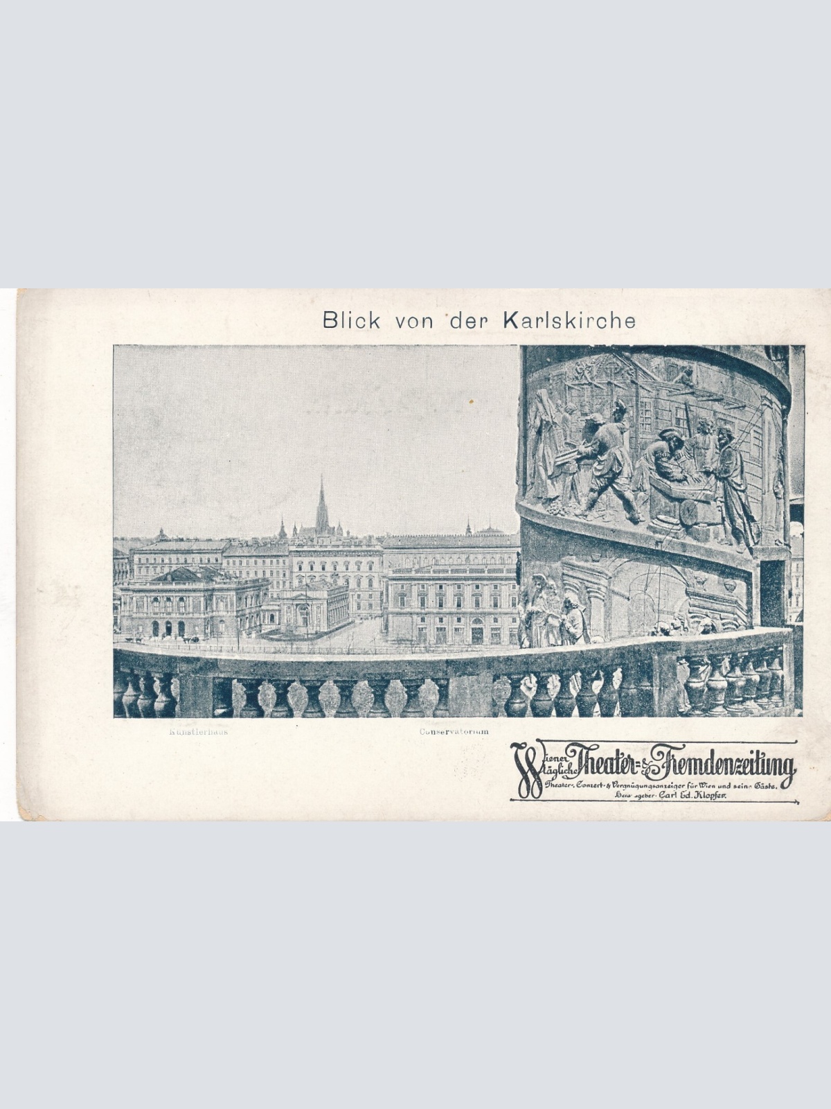 AK aus Wien blick von der Karlskirche (7550)