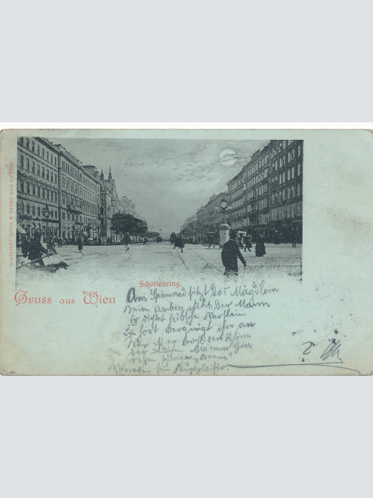 Mondschein - Karte gruss aus Wien Schottering (7539)