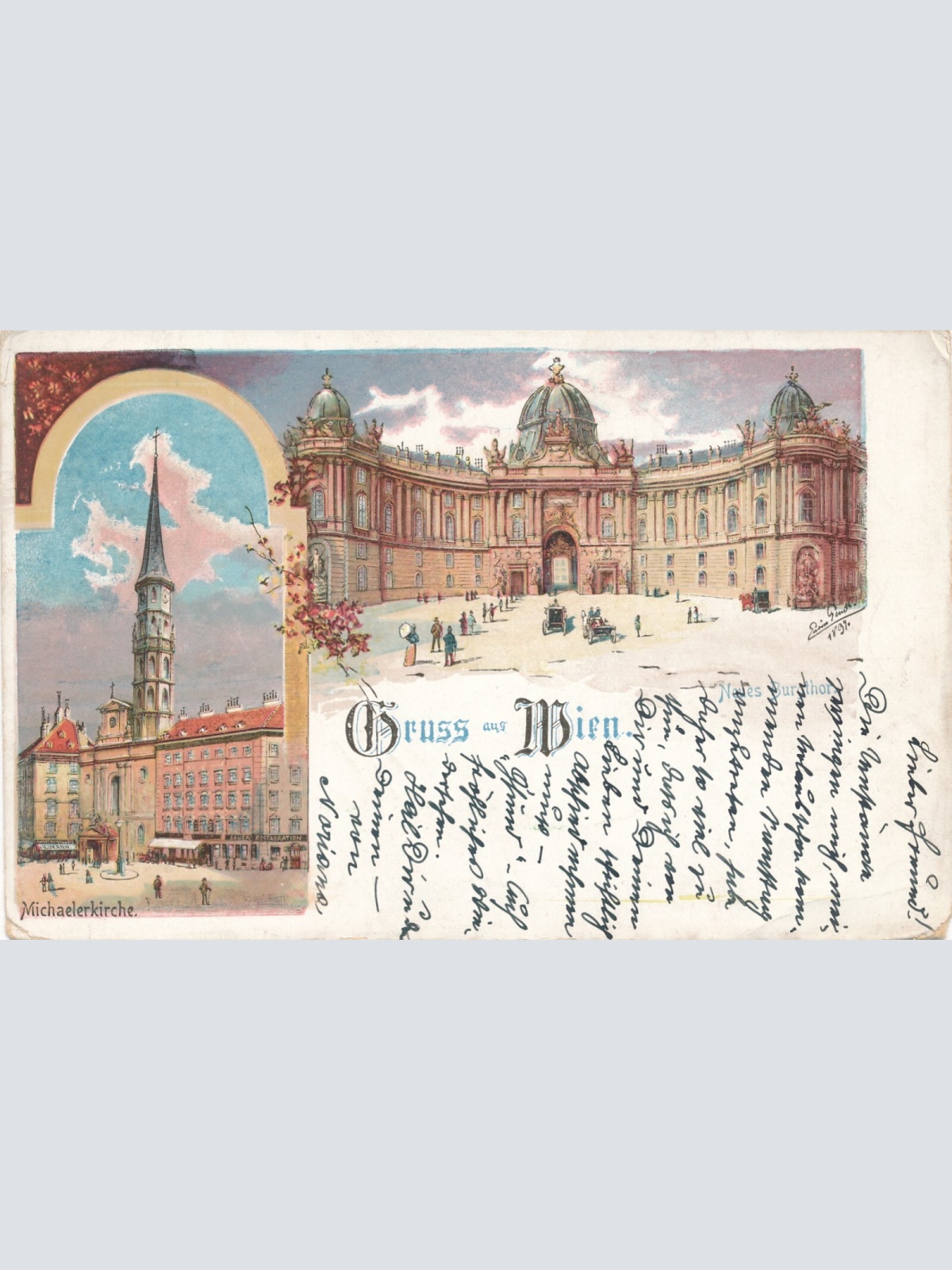 AK gruss aus Wien Neues Burgthor (7540)