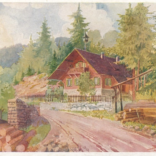 AK aus Krieglach mit Peter Roseggers Waldschule Steiermark (8035)