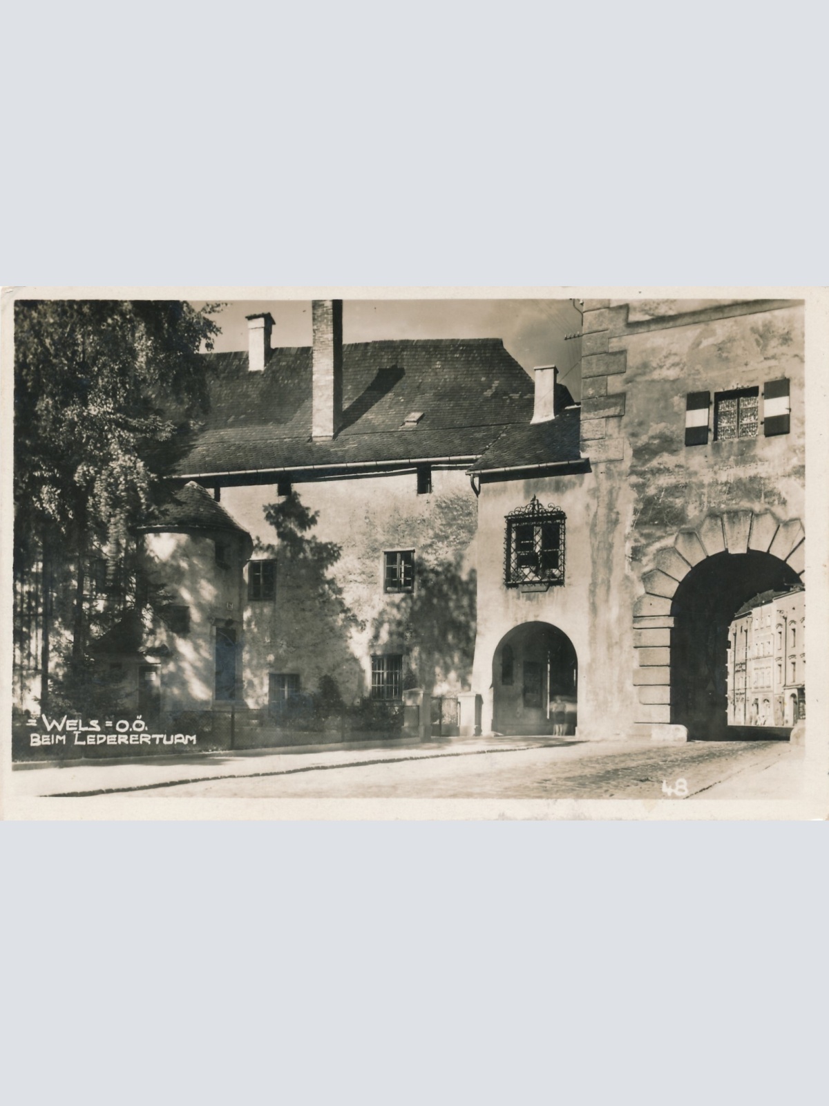 AK aus Wels beim Lederturm Oberösterreich (7775)