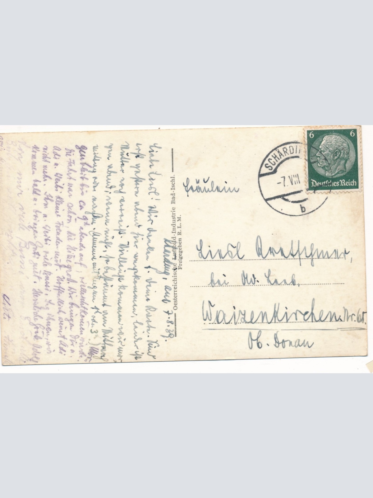 AK aus Schärding am Inn Fliegeraufnahme 922 Oberösterreich (7780)