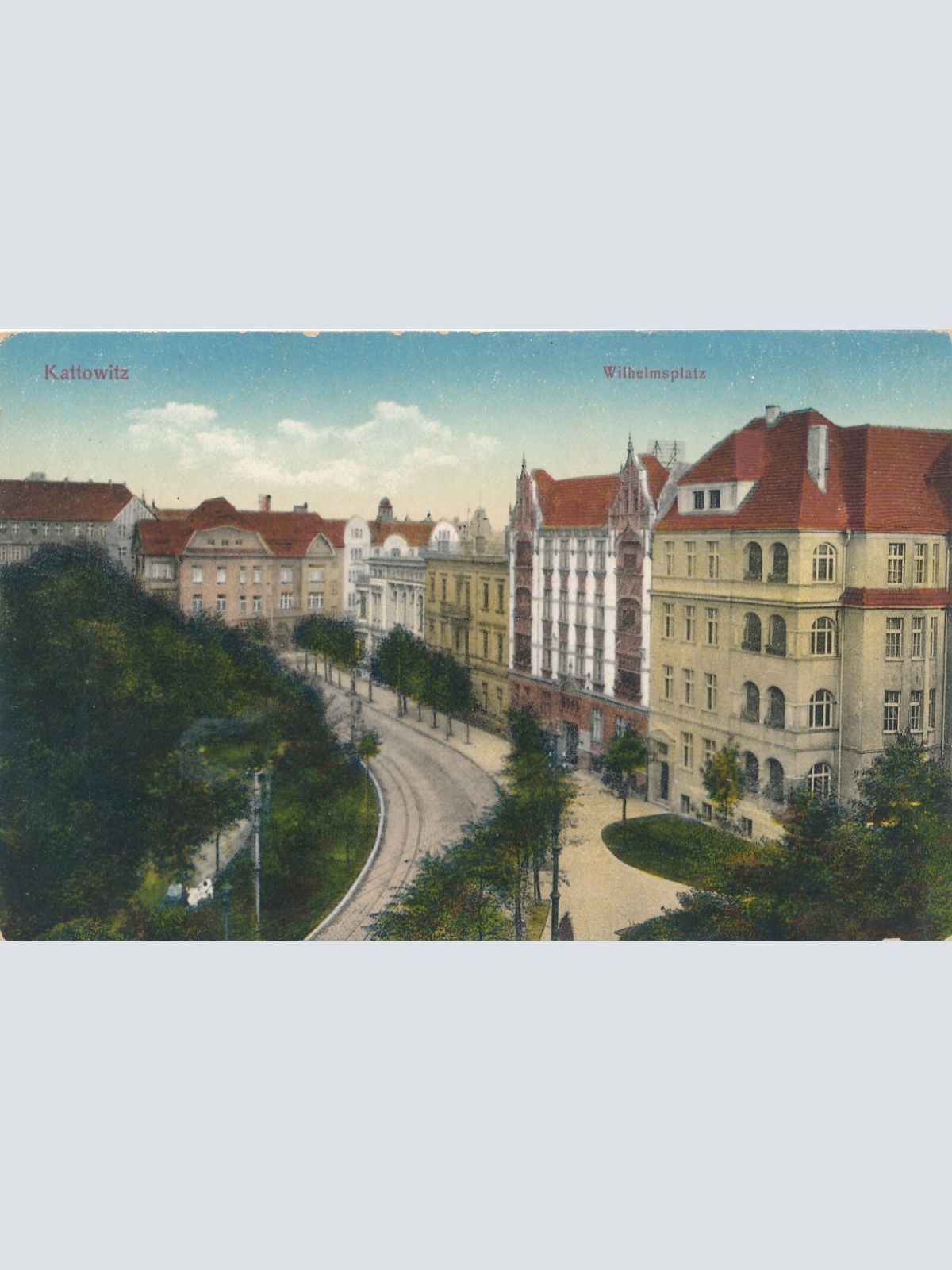 AK aus Kattowitz Wilhelmsplatz Polen Ansichtskarte (8237)