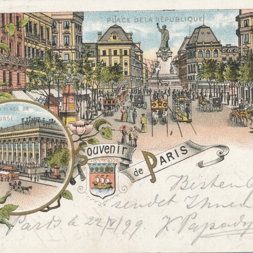 Litho - Karte Souvenir de Paris Frankreich (6532)