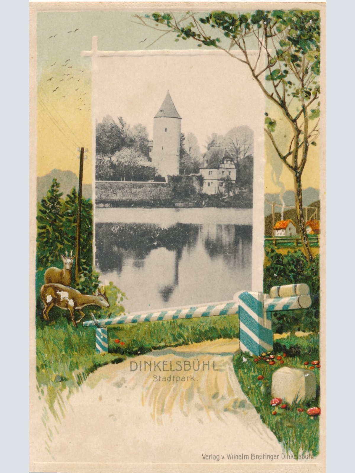 Litho - Präge - Karte gruss aus Dinkelsbühel Bayern (6613)