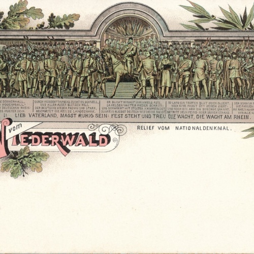 Litho - Karte gruss vom Niederwald Hessen (6620)