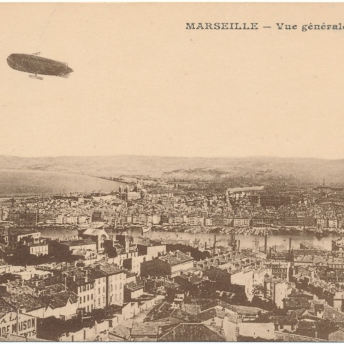 AK aus Marseille mit Zeppelin Frankreich (6654)