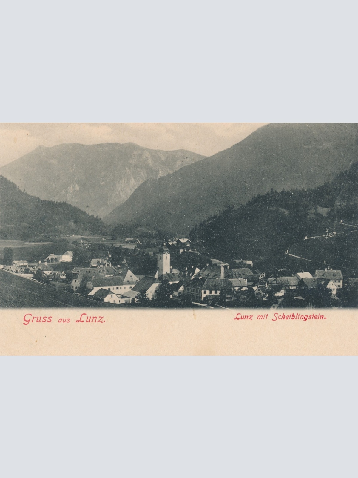 AK gruss aus Lunz mit Scheiblingstein Niederösterreich (6652)