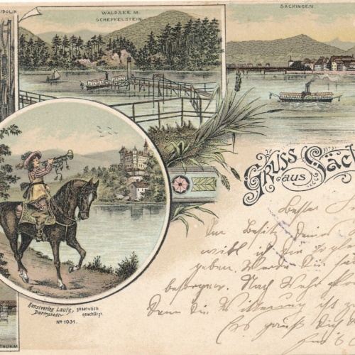 Litho - Karte gruss aus Säckingen Baden - Württemberg (6619)