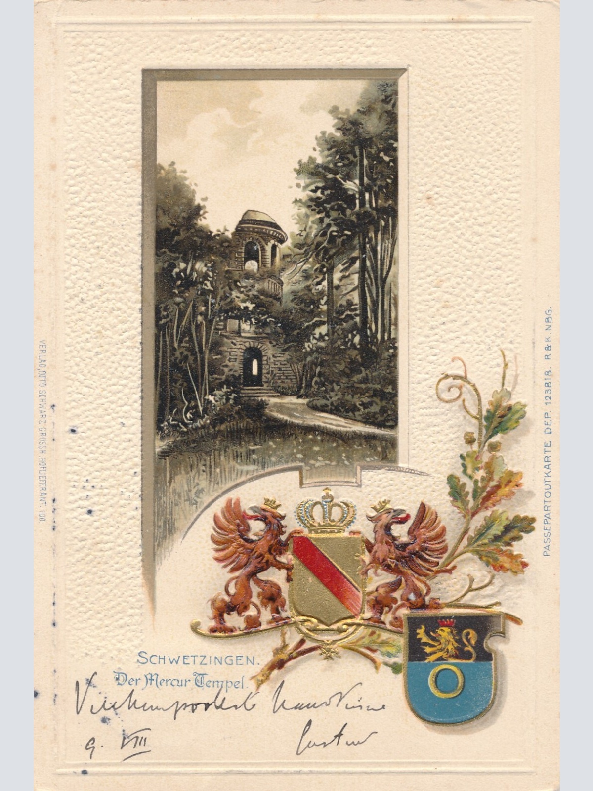 Litho - Präge - Karte gruss aus Schwetzingen Baden - Württemberg (6616)