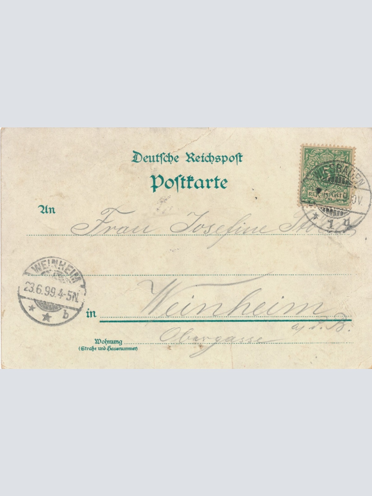 Litho - Karte gruss aus Wiesbaden Hessen (6624)