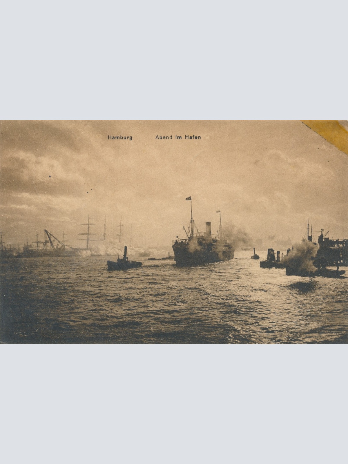 AK aus Hamburg abend im Hafen Ansichtskarte (8257)