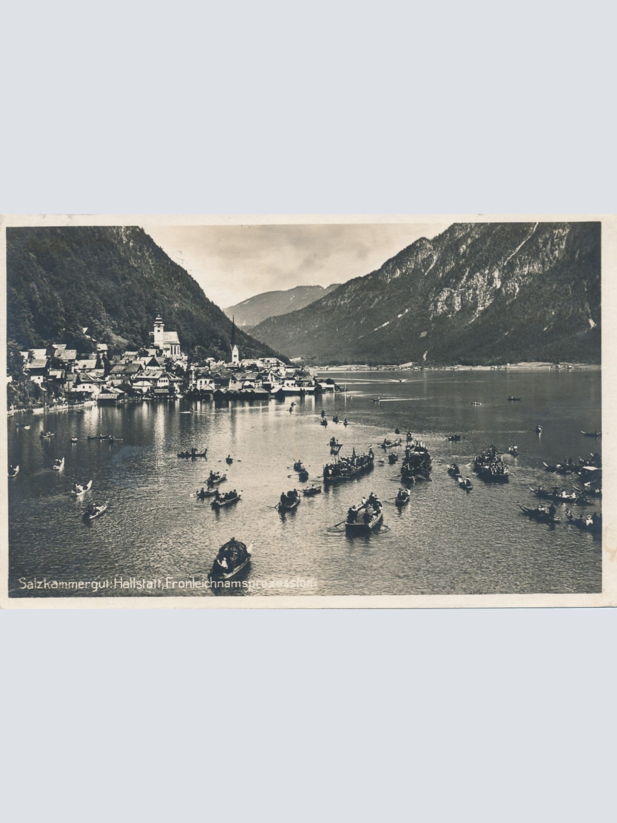 AK aus Hallstatt Frohnleichnamsprozzession Oberösterreich Ansichtskarte (8275)