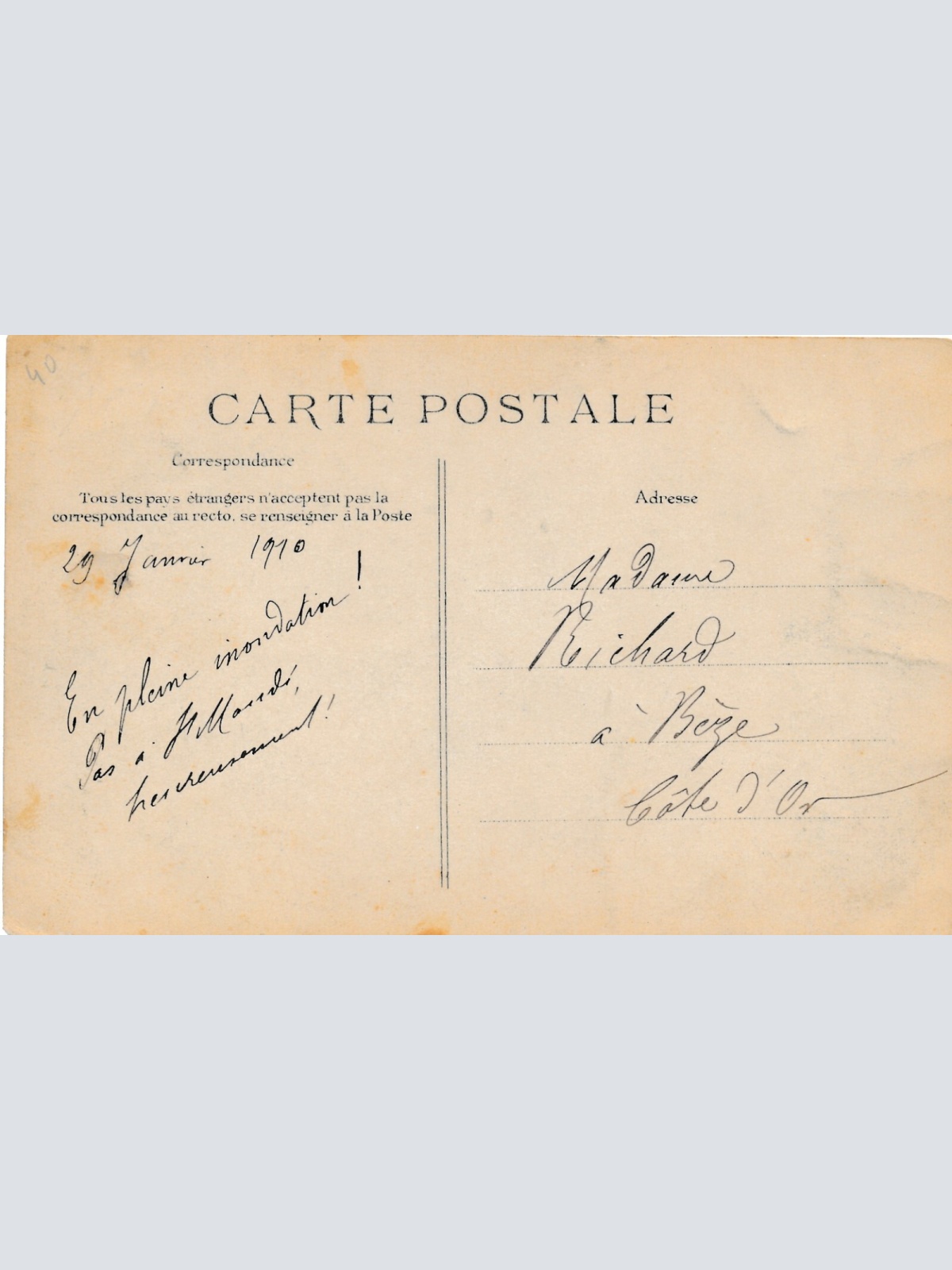 AK aus Charenton Hochwasserkatastrophe Frankreich 1910 (6590)