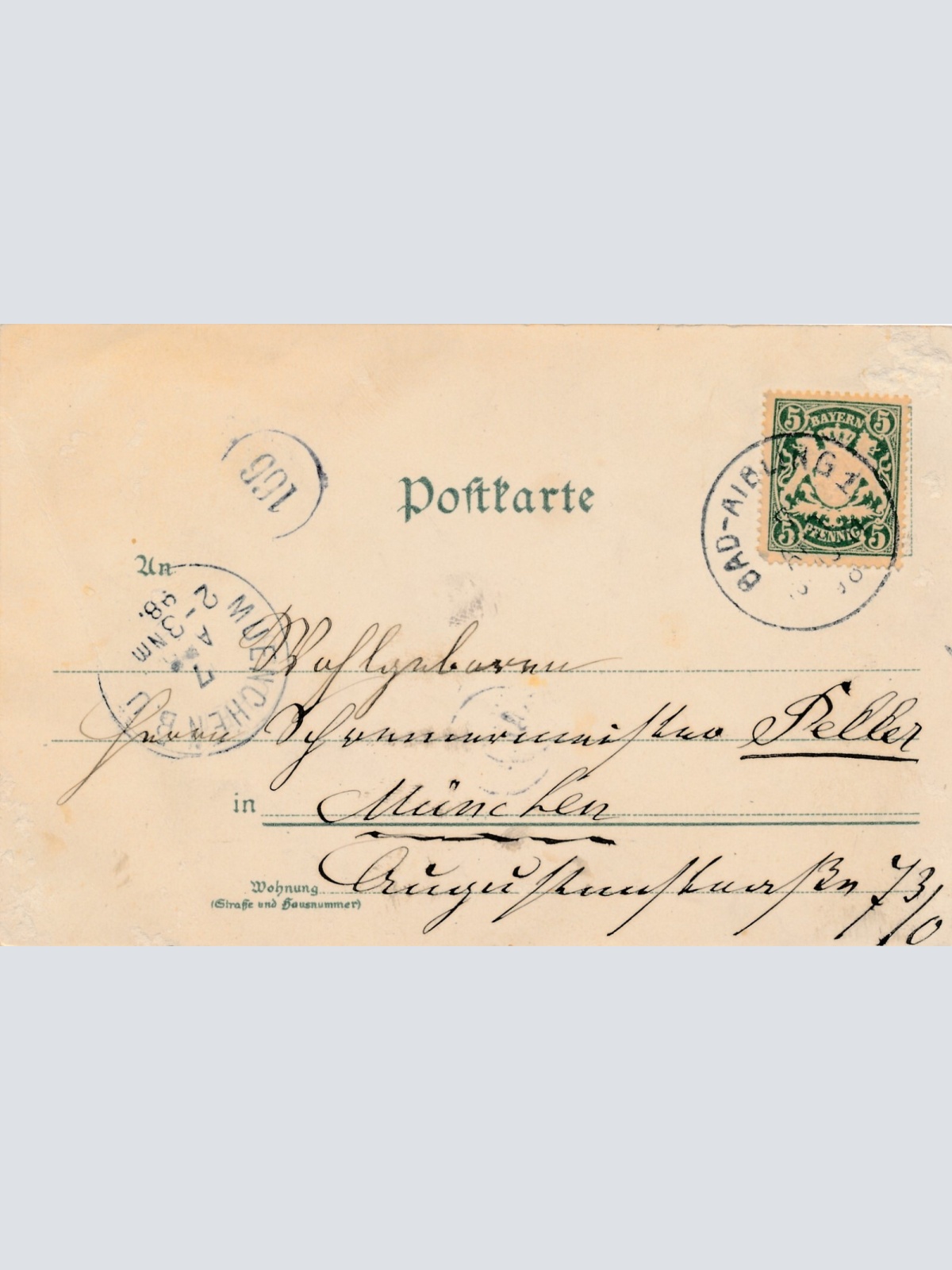 Litho - Karte gruss aus Aibling Bayern (6602)