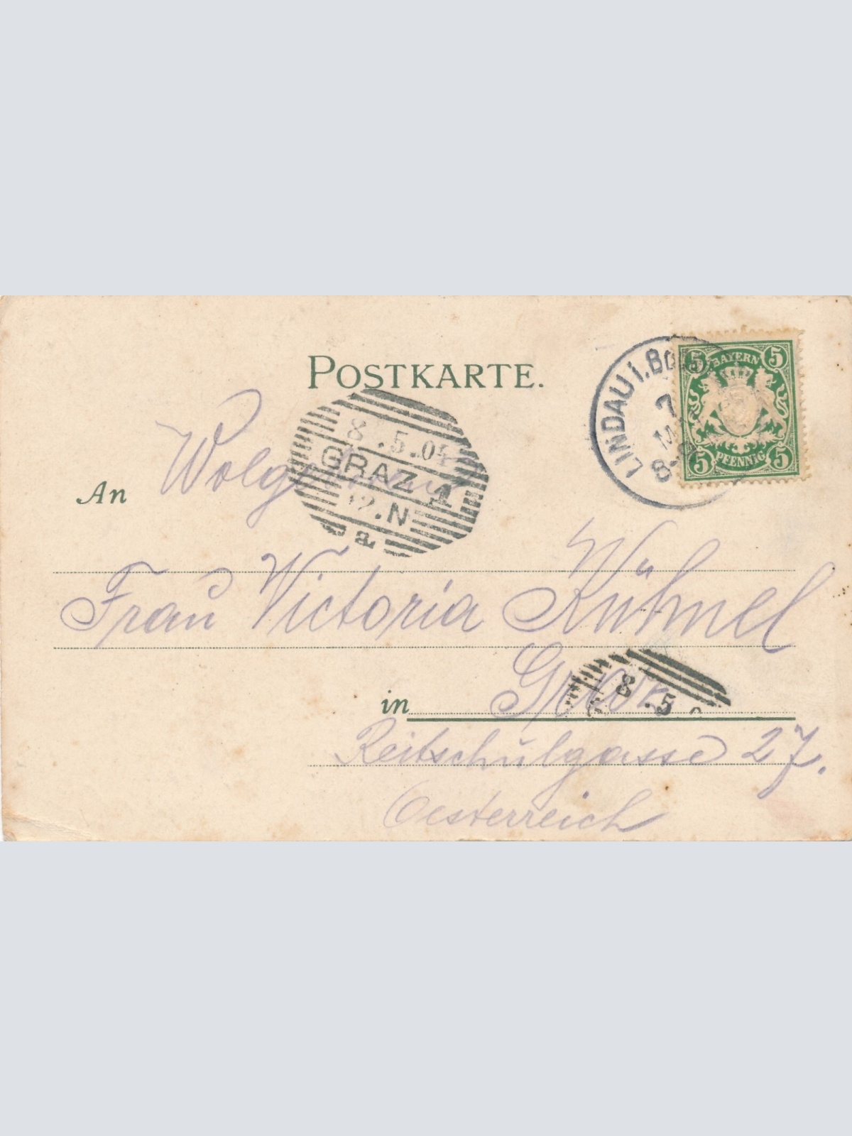 Litho - Karte gruss aus Lindau Hafeneinfahrt Bayern (6608)