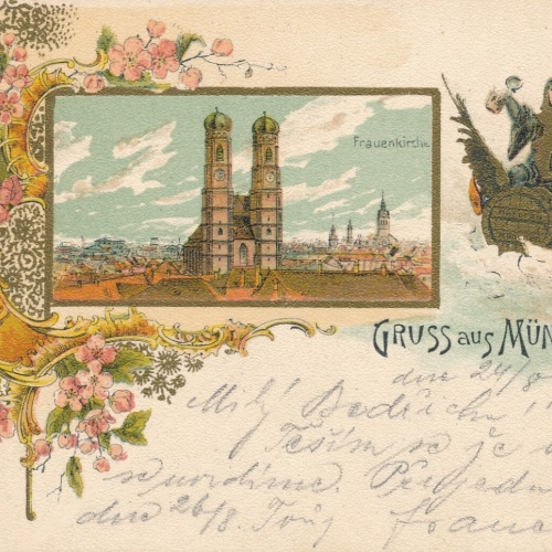 Litho - Karte gruss aus München Bayern (6594)