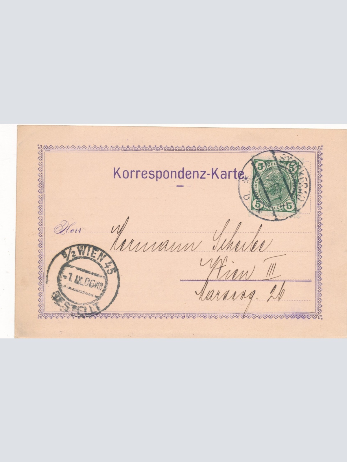 Geschäfts - Postkarte 1906 aus Stockerau Anschlag Maschienen (8536)