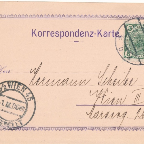 Geschäfts - Postkarte 1906 aus Stockerau Anschlag Maschienen (8536)
