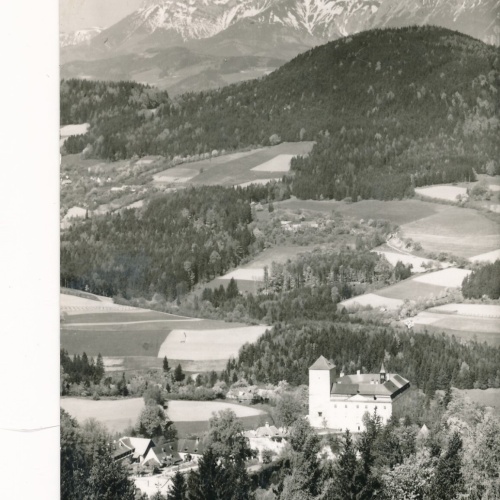 AK vom Schloss Kranichberg mit Rax Niederösterreich Ansichtskarte (8124)