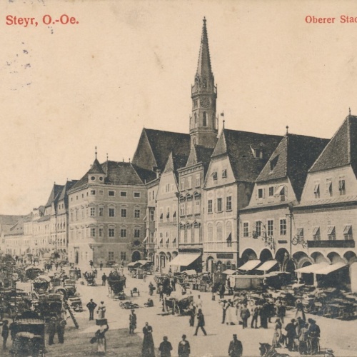 AK aus Steyr oberer Stadtplatz Oberösterreich Ansichtskarte (8515)