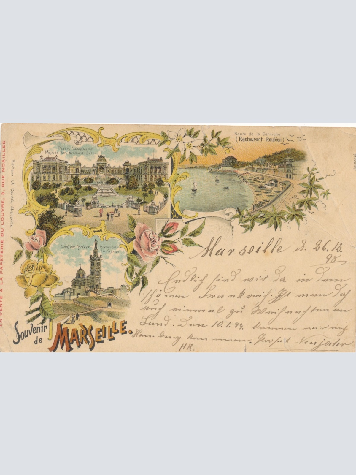 Litho - Karte aus Marseille Frankreich Ansichtskarte (8570)