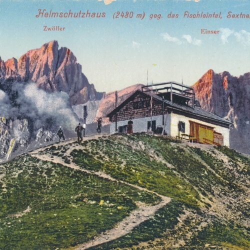 AK vom Helmschutzhaus Italien Ansichtskarte (8552)