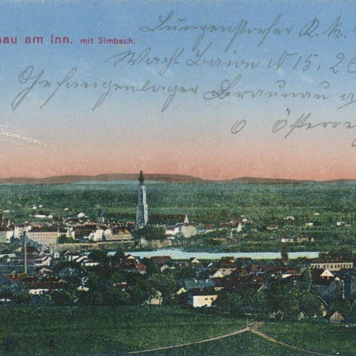 AK aus Braunau am Inn mit Simbach Oberösterreich Ansichtskarte (8492)