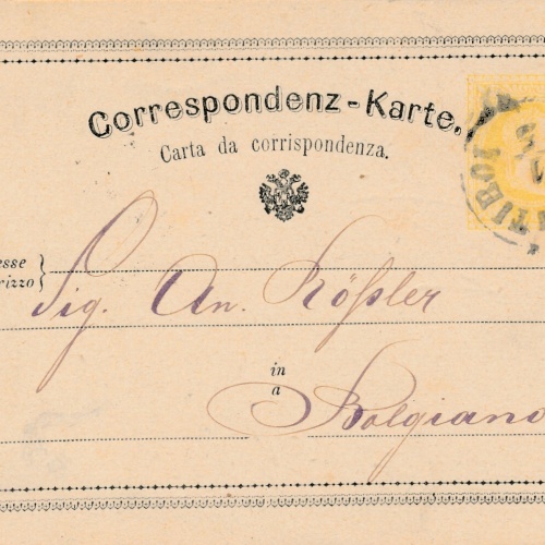 2 Kreuzer Ganzsachen - Karte 1874 aus Riva in Tirol (8681)