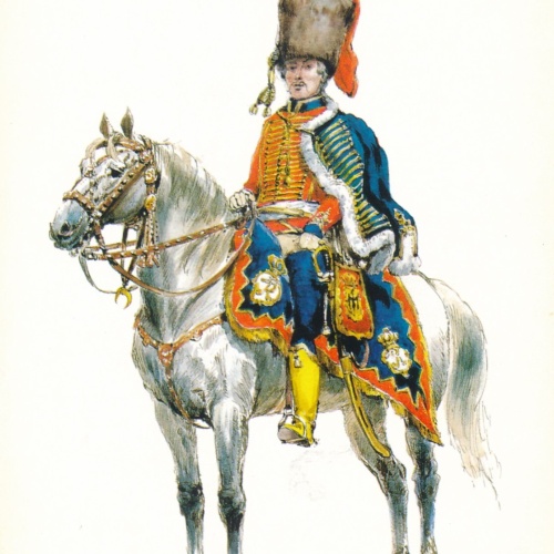 AK Uniform Königreich Preußen 1860 2. Husaren reg. Offizier Ansichtskarte (8707)