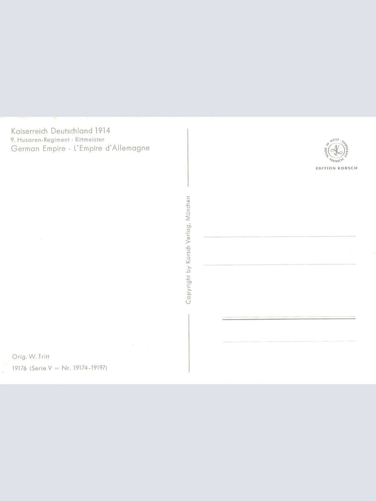 AK Uniform Königreich Deu. 1914 9. Husaren reg. Rittmeister Ansichtskarte (8712)