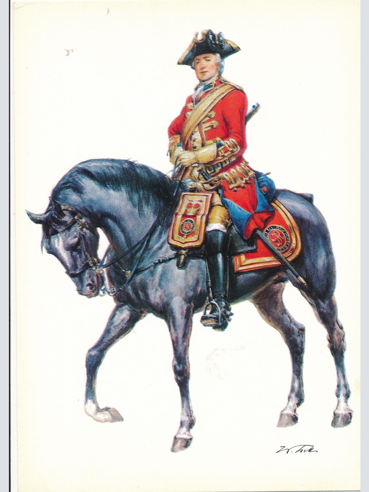 AK Uniform Großbritannien 1750 Troop of Horse Gurad Trooper Ansichtskarte (8715)