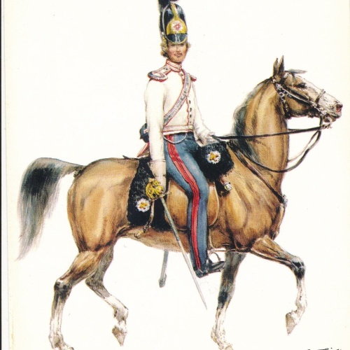 AK Uniform Großherzogtum Baden 1824 Garde Leutnant Ansichtskarte (8705)