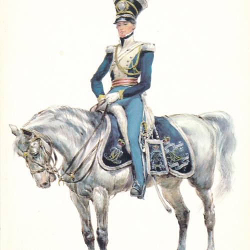 AK Uniform Königreich England 1822 Dragoons Offizier Ansichtskarte (8703)