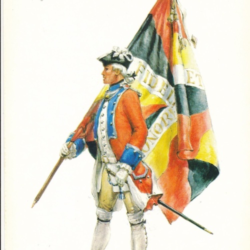 AK Uniform Schw. Eidgenossenschaft 1765 Sch. Re. Fähnrich Ansichtskarte (8695)