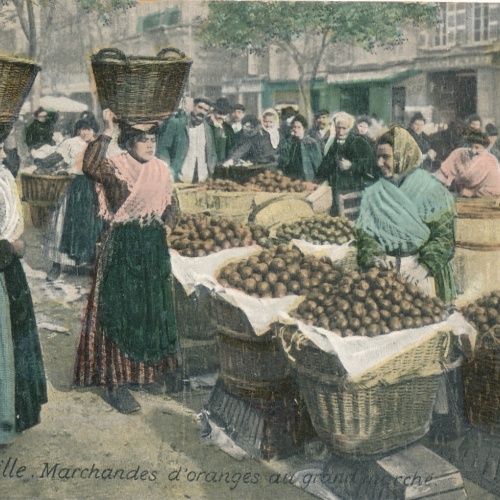 AK aus Marseille auf dem Markt Frankreich Ansichtskarte (8573)