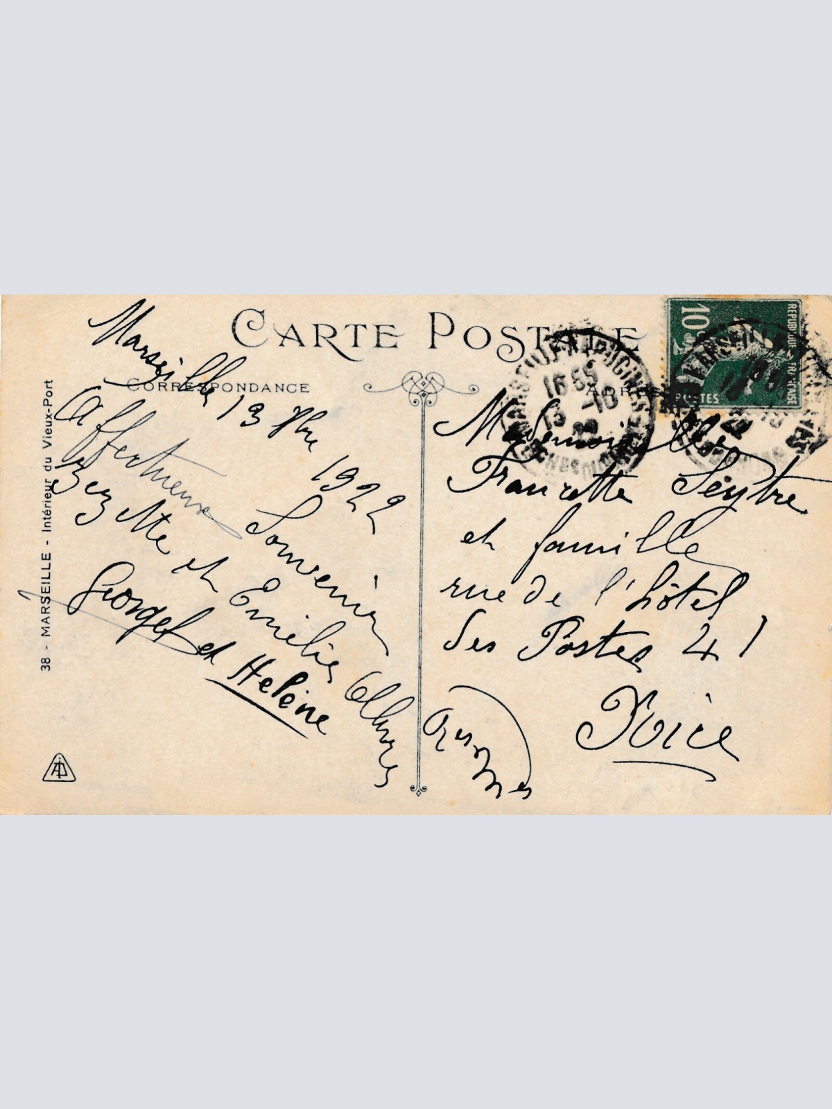 AK aus Marseille am Hafen Frankreich Ansichtskarte (8589)