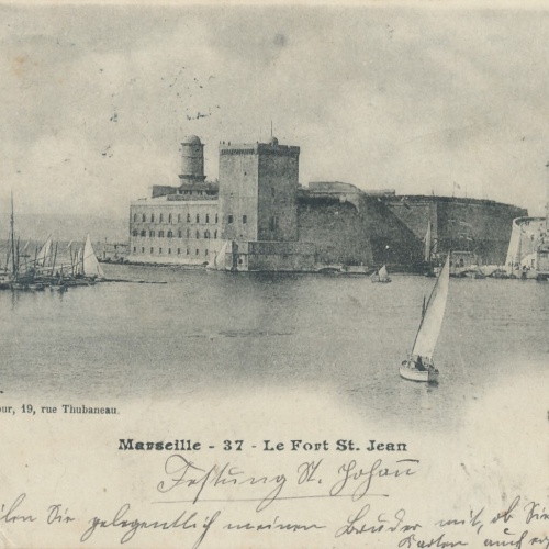 AK aus Marseille mit Segelschiff Frankreich Ansichtskarte (8592)