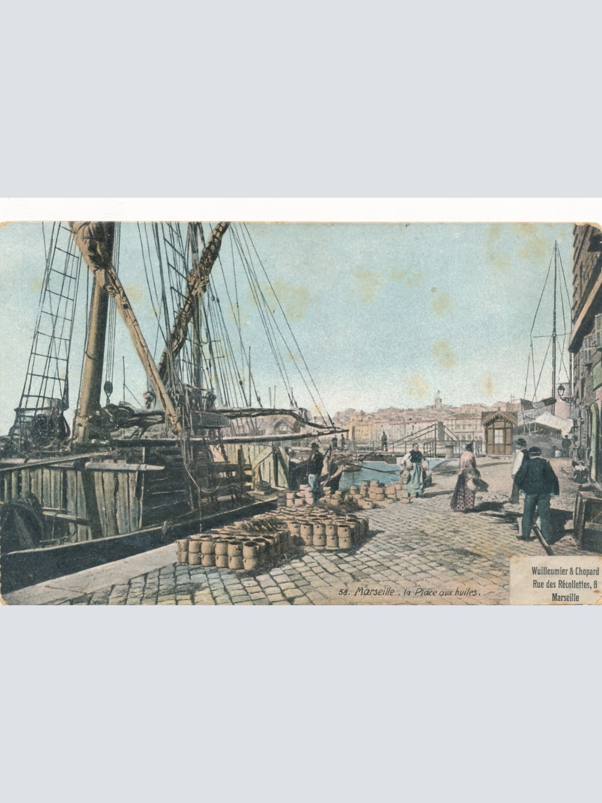 AK aus Marseille am Hafen und Boot Frankreich Ansichtskarte (8586)