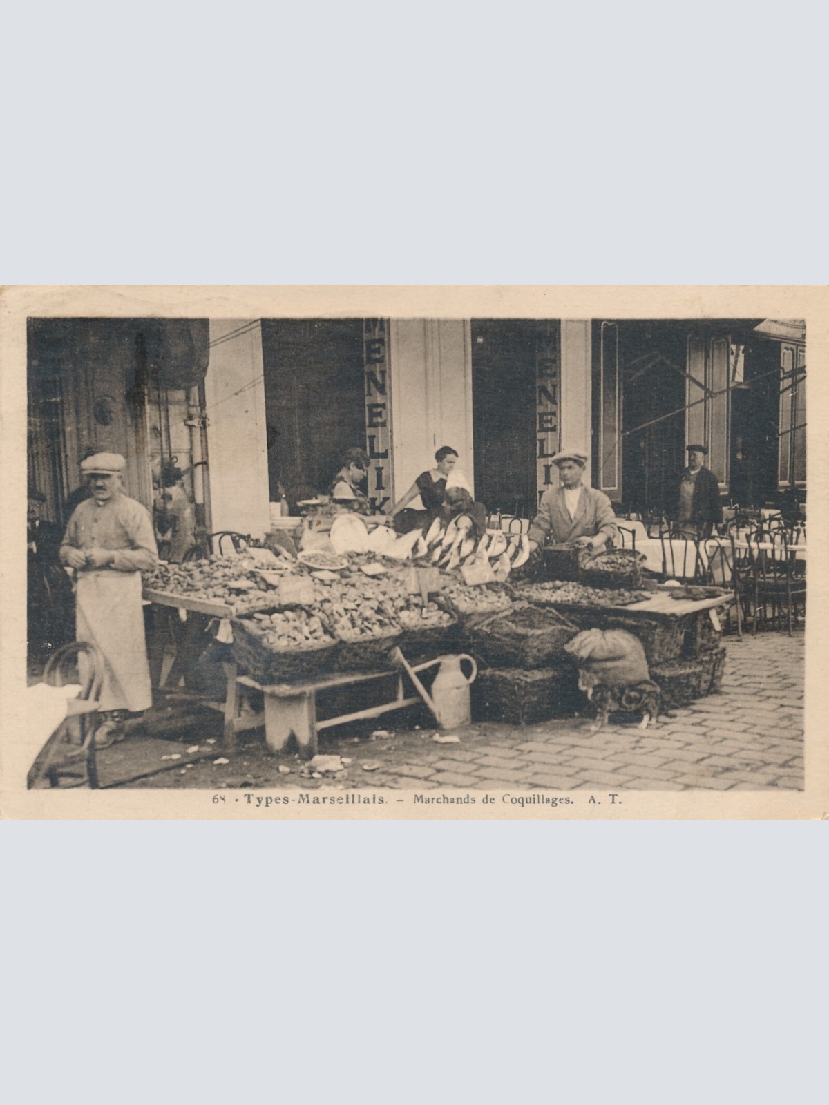 AK aus Marseille auf dem Markt Frankreich Ansichtskarte (8574)