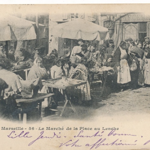 AK aus Marseille auf dem Markt Frankreich Ansichtskarte (8575)