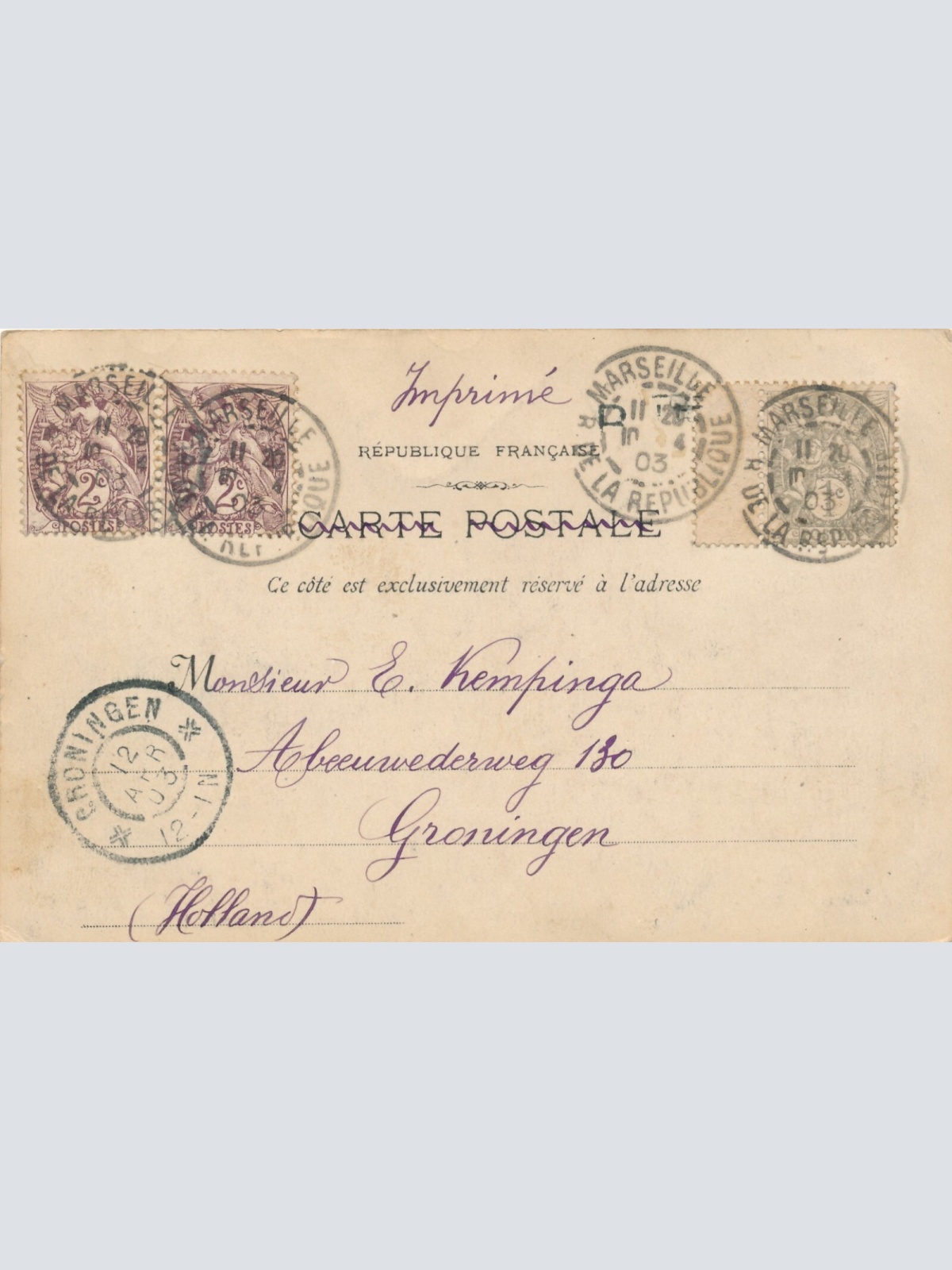 AK aus Marseille auf dem Markt Frankreich Ansichtskarte (8576)